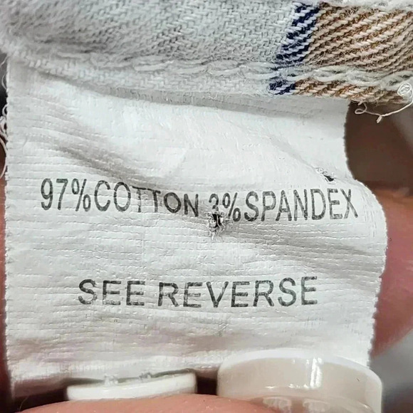 Linea Uomo Plaid Long sleeve Plaid Button Down Stretch Men's Shirt XXL Brown - Picture 6 of 7